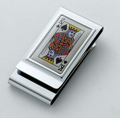 Epoxy King of Spades Metal Chrome Plated 2-Sided Money Clip